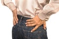 Businessman having lower back pain, Office syndrome concept Royalty Free Stock Photo