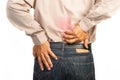 Businessman having lower back pain,Office syndrome concept