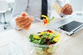 Businessman having a lunch break