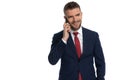 Businessman having a nice conversation on the phone Royalty Free Stock Photo