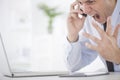 Businessman having stress in the office