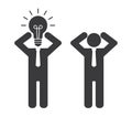 Businessman with head lightbulb