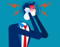 Businessman with headache. Concept business vector, Anger, Pressure