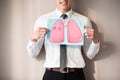 Businessman with healthy lung