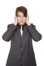 Businessman - hear no evil Royalty Free Stock Photo