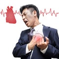 Businessman Heart Attack in Isolated Royalty Free Stock Photo