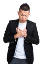 Businessman with heart burn Royalty Free Stock Photo