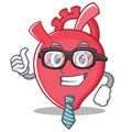 Businessman heart character cartoon style