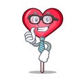 Businessman heart lollipop character cartoon