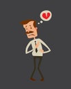 Businessman heart risk man heart attack stress infarct vector illustration smoking drinking alcohol harmful depression