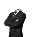 Businessman without heat on white background. Empty business suit concept Royalty Free Stock Photo