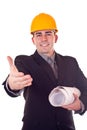 Businessman with helmet Royalty Free Stock Photo