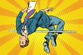 Businessman high jump