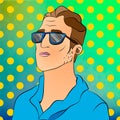 Businessman hipster Pop art retro style.