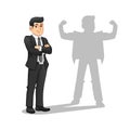 Businessman with His Strong Shadow Royalty Free Stock Photo