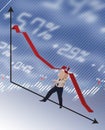 Businessman hit by recession concept Royalty Free Stock Photo