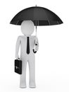 Businessman hold black umbrella