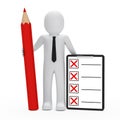 Businessman hold pencil checklist Royalty Free Stock Photo