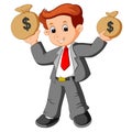 Businessman holding bag of money Royalty Free Stock Photo