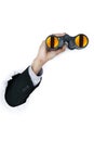 Businessman holding a binocular Royalty Free Stock Photo
