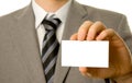 Businessman holding blank business card Royalty Free Stock Photo