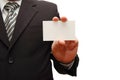 Businessman holding blank card Royalty Free Stock Photo