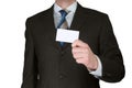 Businessman holding blank card Royalty Free Stock Photo