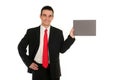 Businessman Holding Blank Card Royalty Free Stock Photo