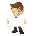 Businessman holding blank sign Royalty Free Stock Photo