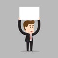 Businessman holding blank sign Royalty Free Stock Photo