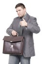 Businessman holding briefcase Royalty Free Stock Photo