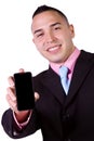 Businessman Holding a Cell Phone