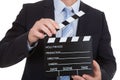 Businessman Holding Clapboard Royalty Free Stock Photo