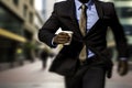 Businessman holding a coffee cup