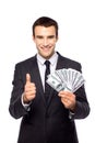 Businessman holding dollar bills Royalty Free Stock Photo