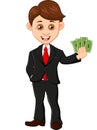 Businessman holding dollar Royalty Free Stock Photo