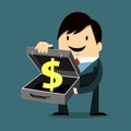 Businessman Holding Dollar Sign Royalty Free Stock Photo