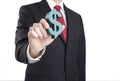 Businessman holding dollar sign Royalty Free Stock Photo