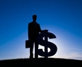 Businessman Holding Dollar Sign Royalty Free Stock Photo