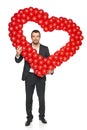 Businessman holding heart shape Royalty Free Stock Photo