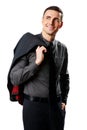 Businessman holding jacket over his shoulder Royalty Free Stock Photo