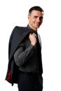 Businessman holding jacket over his shoulder Royalty Free Stock Photo