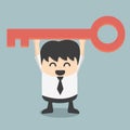 Businessman is holding a key of success Royalty Free Stock Photo