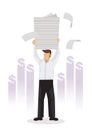 Businessman holding a lot of documents earning lots of money for his company Royalty Free Stock Photo