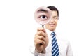 Businessman holding Magnifier Royalty Free Stock Photo