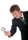 Businessman Holding Magnifying Glass Royalty Free Stock Photo