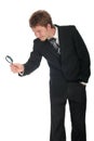 Businessman Holding Magnifying Glass Royalty Free Stock Photo