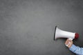 Businessman holding megaphone Royalty Free Stock Photo