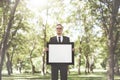 Businessman Holding Picture Frame Copy Space Concept Royalty Free Stock Photo