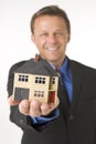 Businessman Holding Small House Royalty Free Stock Photo